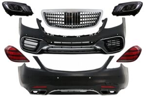 Pachet Exterior cu Tobe Negre compatibil cu Mercedes S-Class W222 Facelift (2013-06.2017) S63 Look