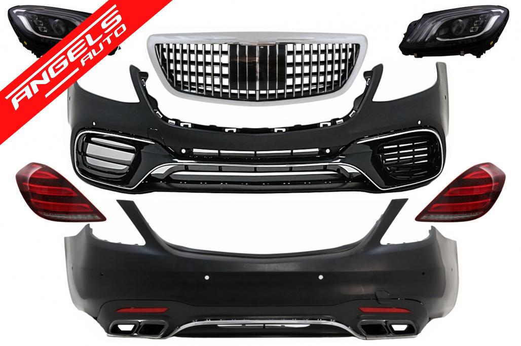 Pachet Exterior cu Tobe Negre compatibil cu Mercedes S-Class W222 Facelift (2013-06.2017) S63 Look