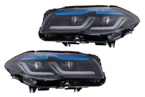 Faruri Full LED compatibile cu BMW F10 F11 Seria 5 (2011-2013) cu Xenon Conversie la G30 Design