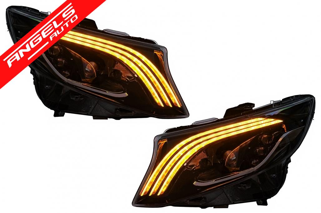 Faruri Full LED compatibile cu Mercedes V-Class Vito W447 (2014-2024) Semnal Dinamic