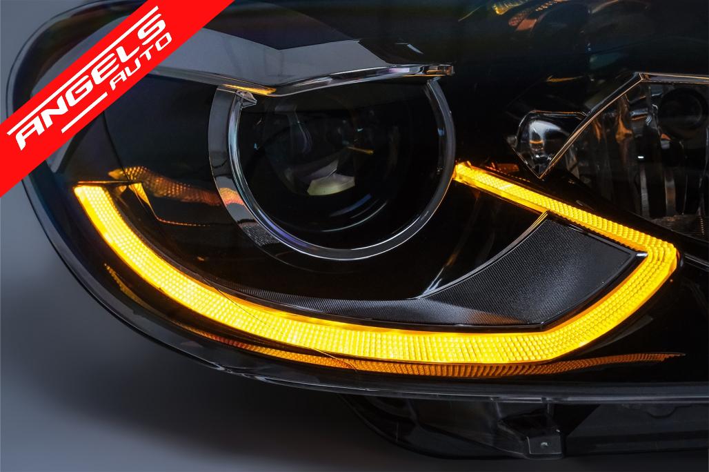 Faruri LED compatibile cu VW Scirocco III 137 (2008-04.2014) Negru Semnal Dinamic - imagine 9