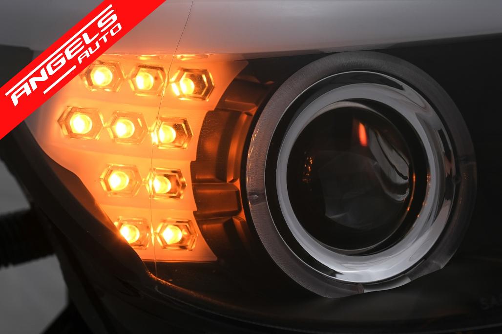 Faruri LED Angel Eyes compatibile cu BMW Seria 5 E60 E61 (2003-2007) LCI Design Negru - imagine 8