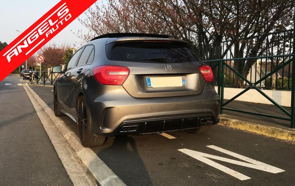 Difuzor Bara Spate cu Tobe Evacuare Negre compatibil cu Mercedes A-Class W176 (2013-2018) A45 Facelift Design - imagine 13