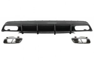 Difuzor Bara Spate cu Tobe Evacuare Crom compatibil cu Mercedes A-Class W176 (2013-2018) A45 Facelift Look