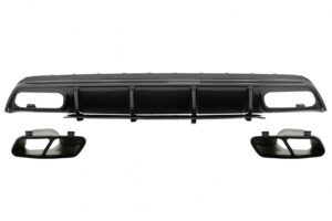 Difuzor Bara Spate cu Tobe Evacuare Negre compatibil cu Mercedes A-Class W176 (2013-2018) A45 Facelift Design