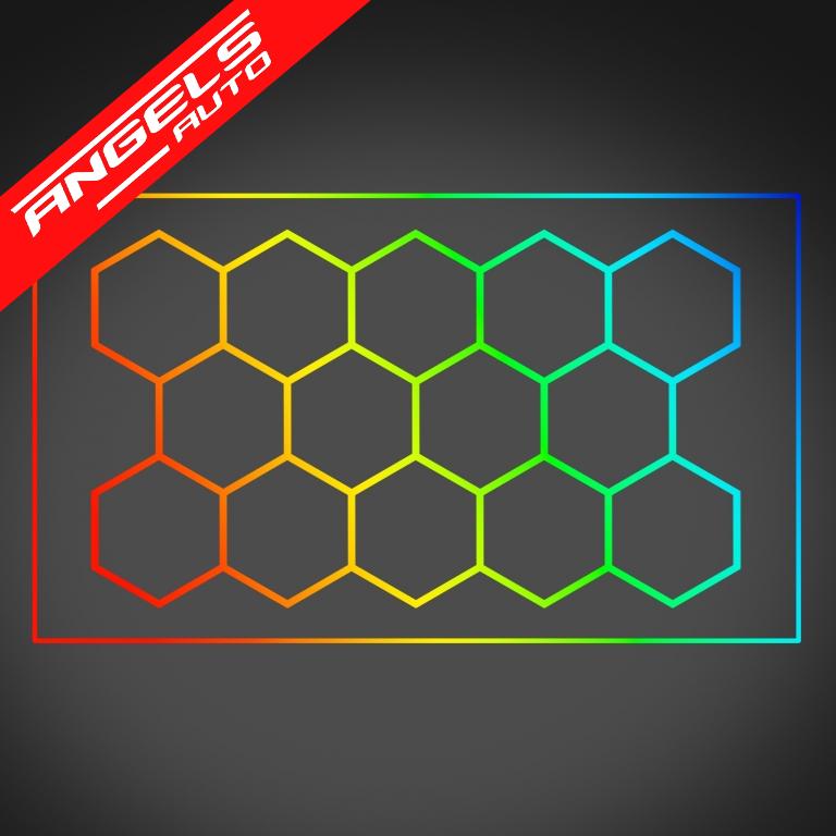 Sistem Iluminare Hexagonal Honeycomb LED RGB cu 14 panouri 2.30 x 4.56 m - imagine 9