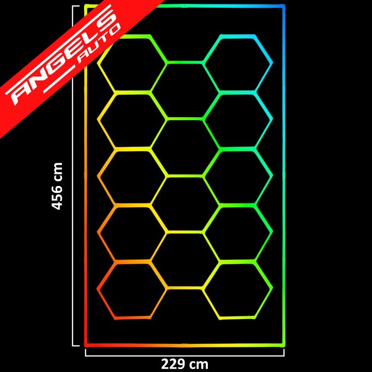 Sistem Iluminare Hexagonal Honeycomb LED RGB cu 14 panouri 2.30 x 4.56 m - imagine 8