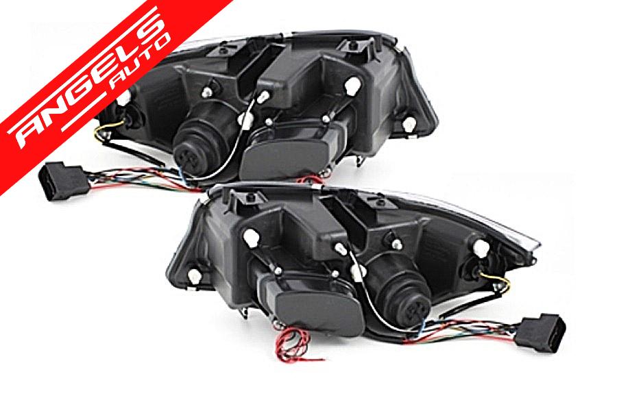Faruri Angel Eyes compatibile cu BMW Seria 3 E90 Sedan E91 Touring (03.2005-08.2008) Negru - imagine 5
