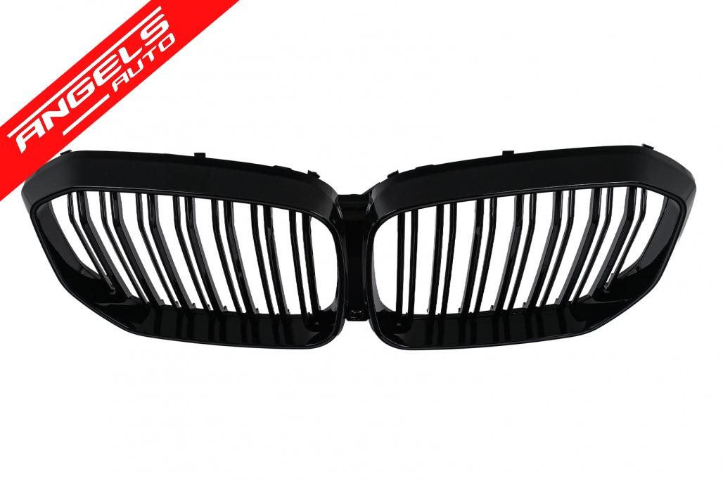 Grila Centrala cu LED compatibila cu BMW X5 G05 (2018-2022) Dubla Negru Lucios - imagine 3