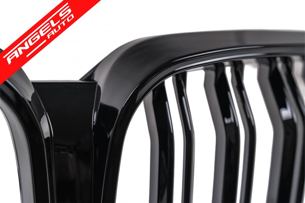 Grila Centrala cu LED compatibila cu BMW X5 G05 (2018-2022) Dubla Negru Lucios - imagine 4