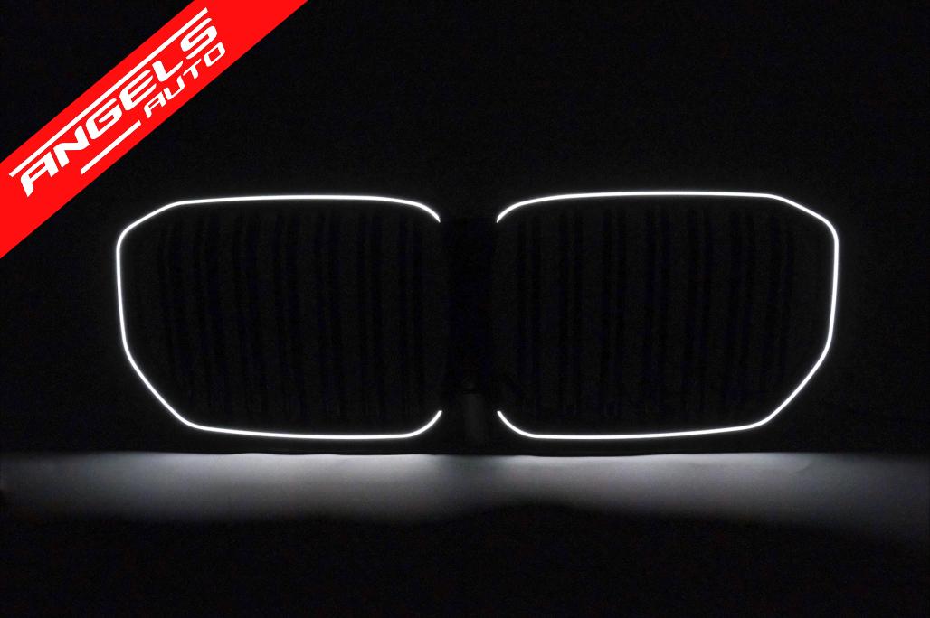 Grila Centrala cu LED compatibila cu BMW X5 G05 (2018-2022) Dubla Negru Lucios - imagine 8