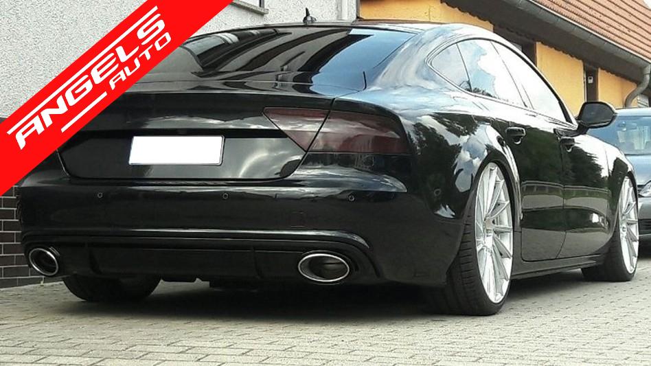 Difuzor Bara Spate si Tobe Evacuare compatibil cu Audi A7 4G (2010-2014) RS7 Design Negru - imagine 11