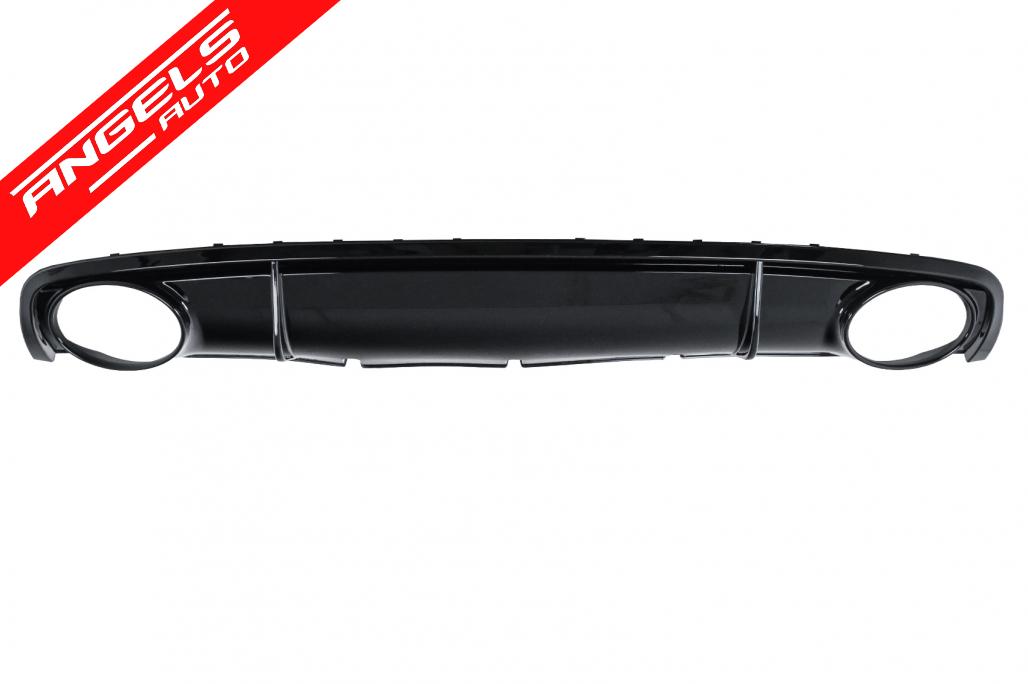 Difuzor Bara Spate si Tobe compatibil cu Audi A4 B8 Sedan Avant Facelift (2012-2015) RS4 Design Negru - imagine 3
