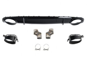 Difuzor Bara Spate si Tobe compatibil cu Audi A4 B8 Sedan Avant Facelift (2012-2015) RS4 Design Negru