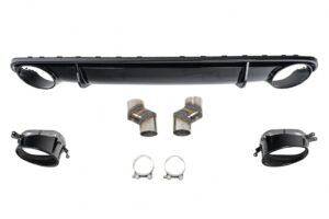Difuzor Bara Spate si Tobe compatibil cu Audi A4 B8 Sedan Avant Pre-Facelift (2007-2011) RS4 Design Negru