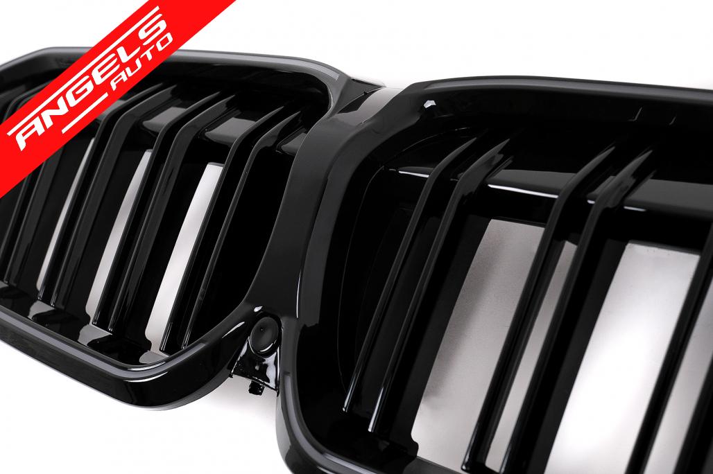 Grile Centrale cu LED compatibile cu BMW Seria 3 G20 Sedan G21 Touring (2019-2022) Negru Lucios luminate - imagine 4
