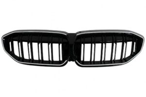 Grile Centrale cu LED compatibile cu BMW Seria 3 G20 Sedan G21 Touring (2019-2022) Negru Lucios luminate