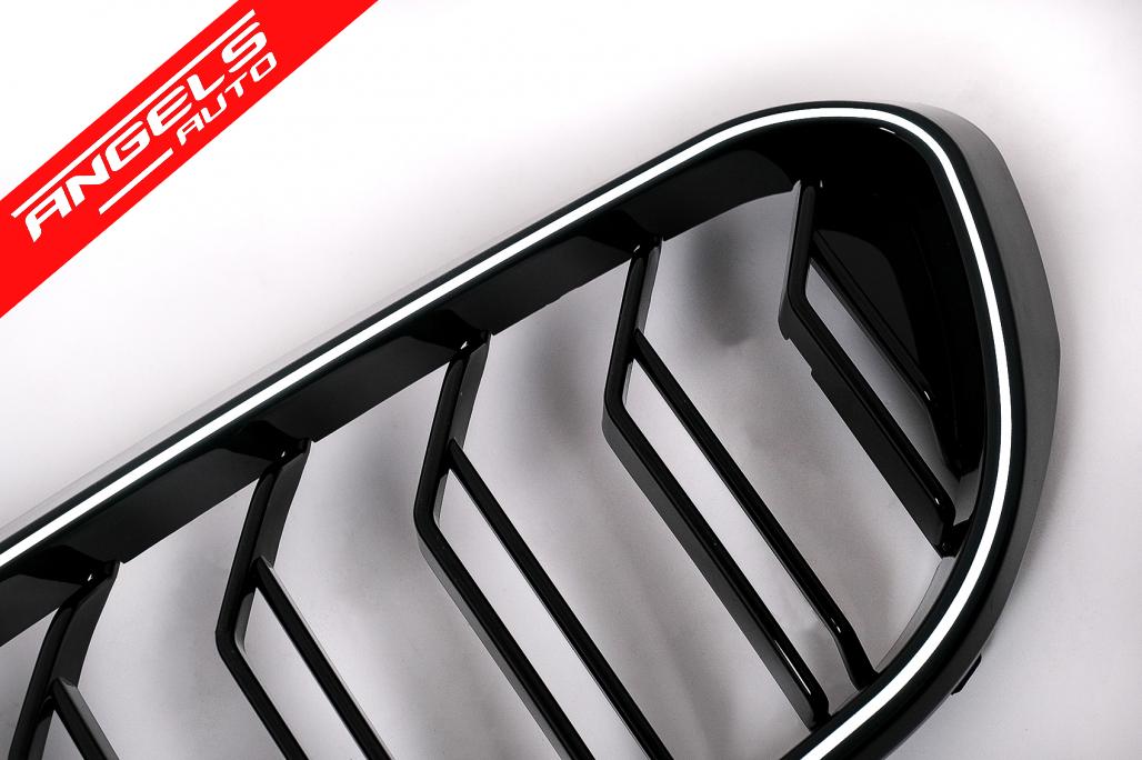 Grile Centrale cu LED compatibil cu BMW Seria 5 G30 G31 (2017-2019) Negru Lucios - imagine 5