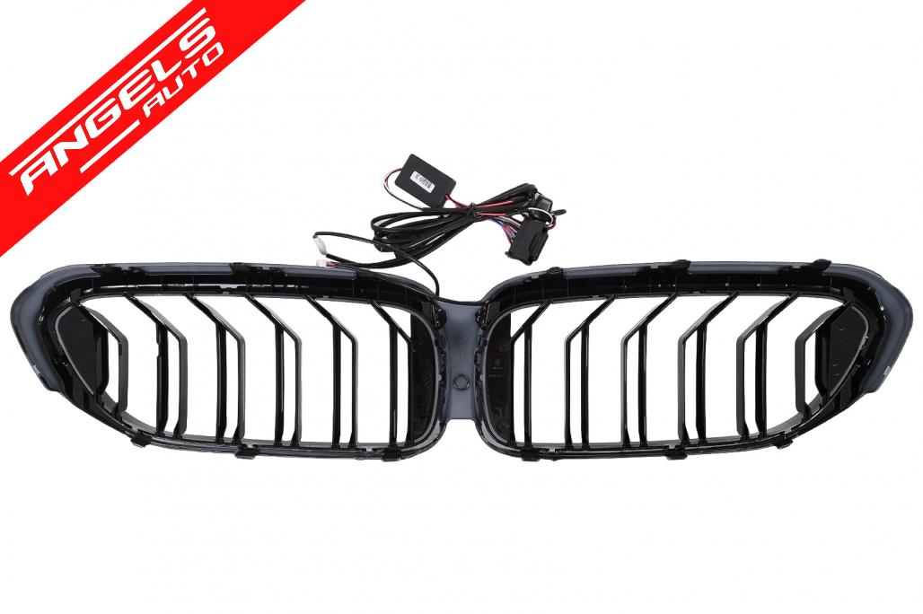 Grile Centrale cu LED compatibil cu BMW Seria 5 G30 G31 (2017-2019) Negru Lucios - imagine 6