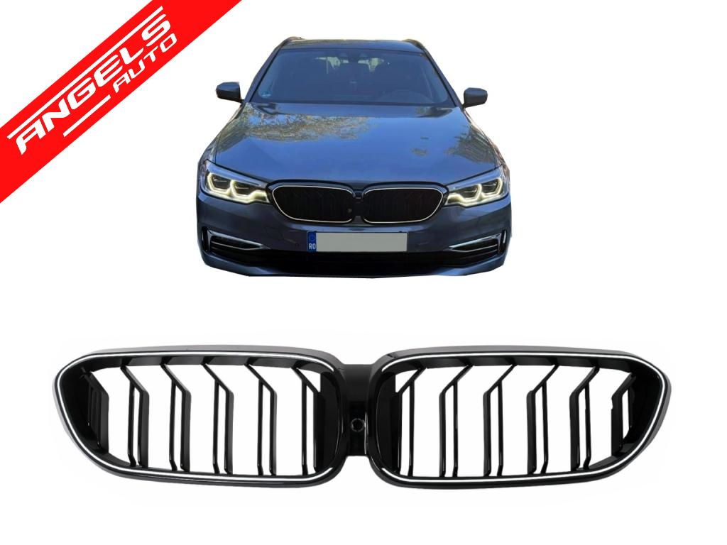 Grile Centrale cu LED compatibil cu BMW Seria 5 G30 G31 (2017-2019) Negru Lucios - imagine 8