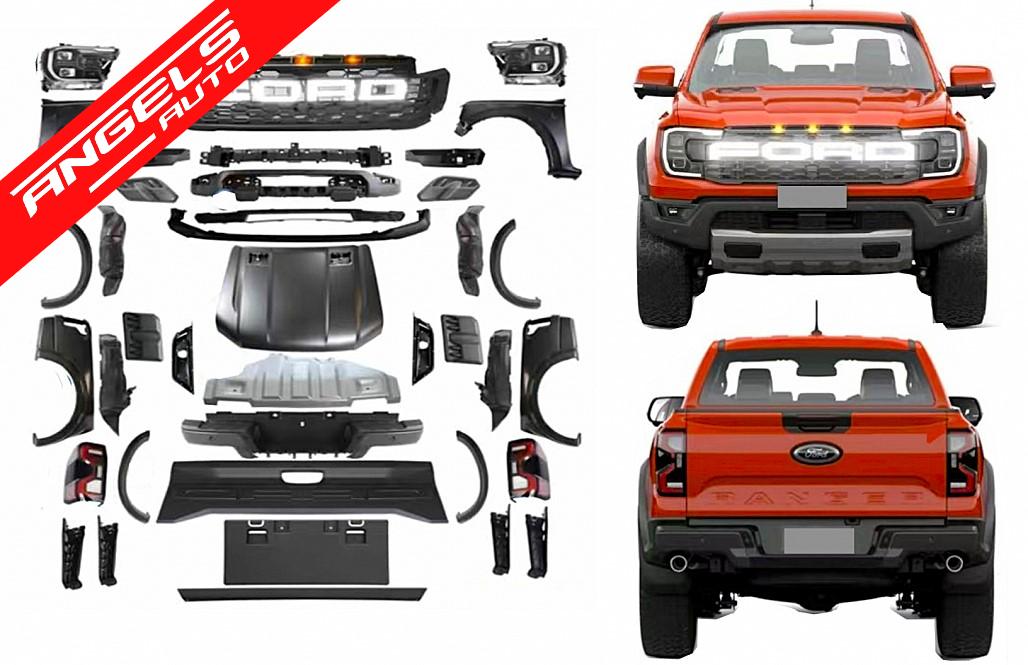 Pachet Exterior compatibil cu Ford Ranger (2015-2021) Conversie Facelift la 2022 Ranger Raptor - imagine 2