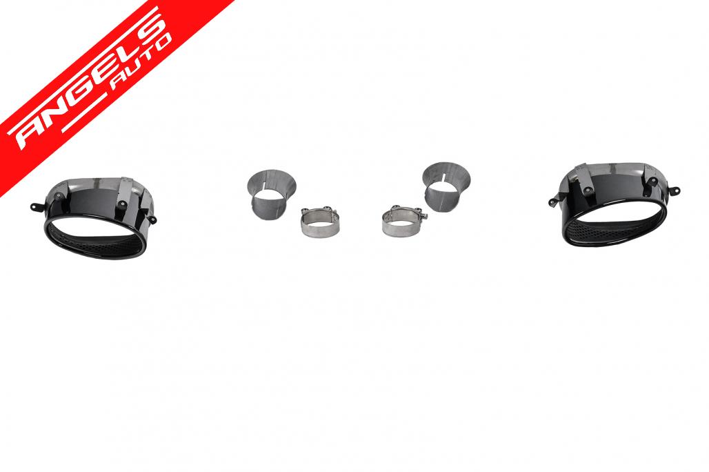 Difuzor Bara Spate si Tobe Evacuare compatibil cu Audi A4 B9 8W (2016-2018) Sedan Avant RS4 Design Negru - imagine 6