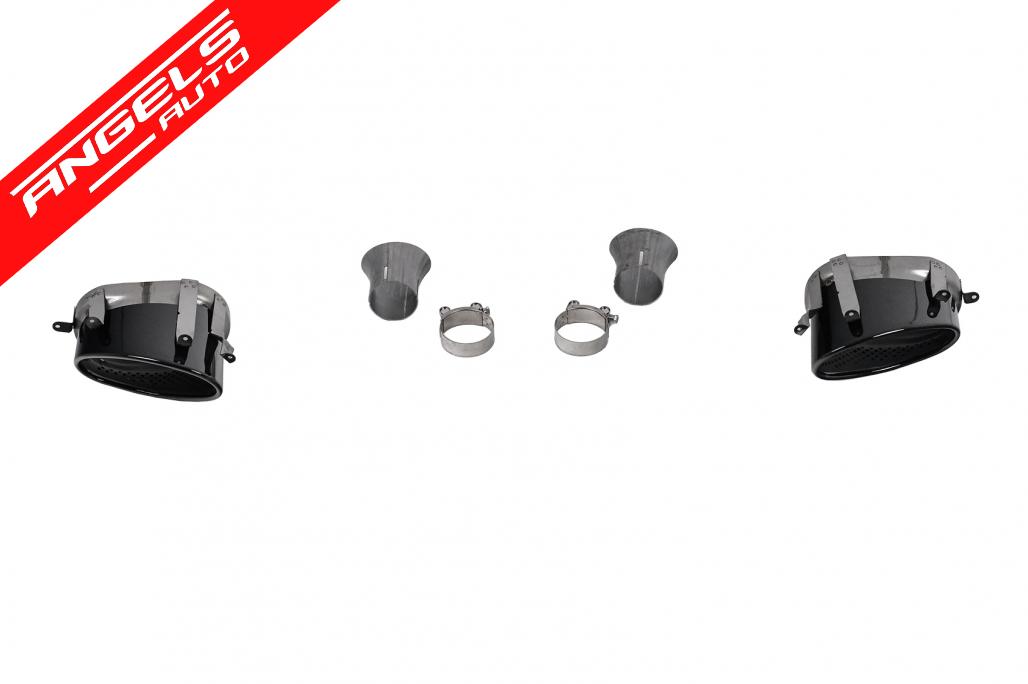 Difuzor Bara Spate si Tobe Evacuare compatibil cu Audi A4 B9 8W (2016-2018) Sedan Avant RS4 Design Negru - imagine 7