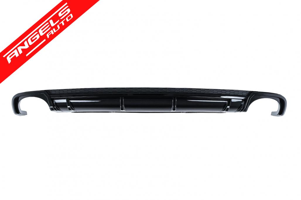 Difuzor Bara Spate si Tobe Evacuare compatibil cu Audi A4 B9 8W (2016-2018) Sedan Avant RS4 Design Negru - imagine 2