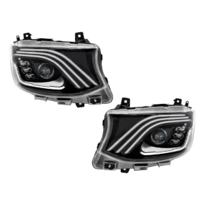 Faruri compatibil cu Mercedes Sprinter W907 W910 Halogen (2019-2027) Full LED  Negru