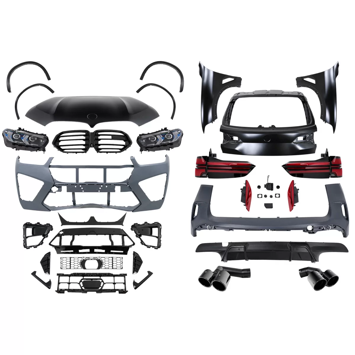 Pachet Exterior Complet compatibil cu BMW X5 F15 (2013-2018) Conversie la G05 LCI M Design